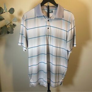 Hogan Gray and Blue Striped Polo Shirt